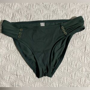 ROBIN PICCONE dark green, ribbed-fabric swimsuit bottom